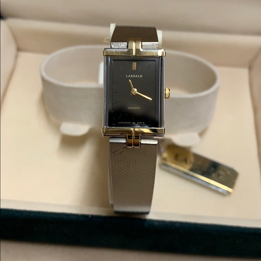 *Lassale,Silvertone Rectangular, Ladies Watch